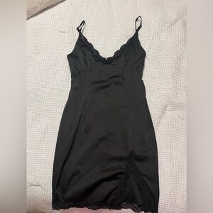 Princess Polly Black Satin Slip Dress